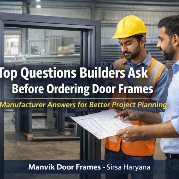 builder discussing PPGI door frames with door frame manufacturer in India